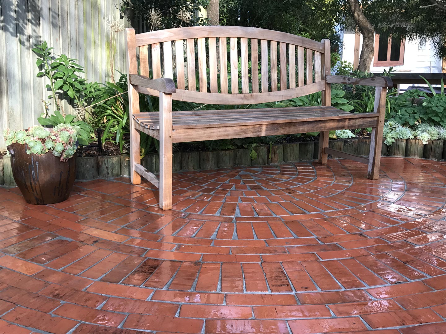  Bench. Recycled Bricks Paving  